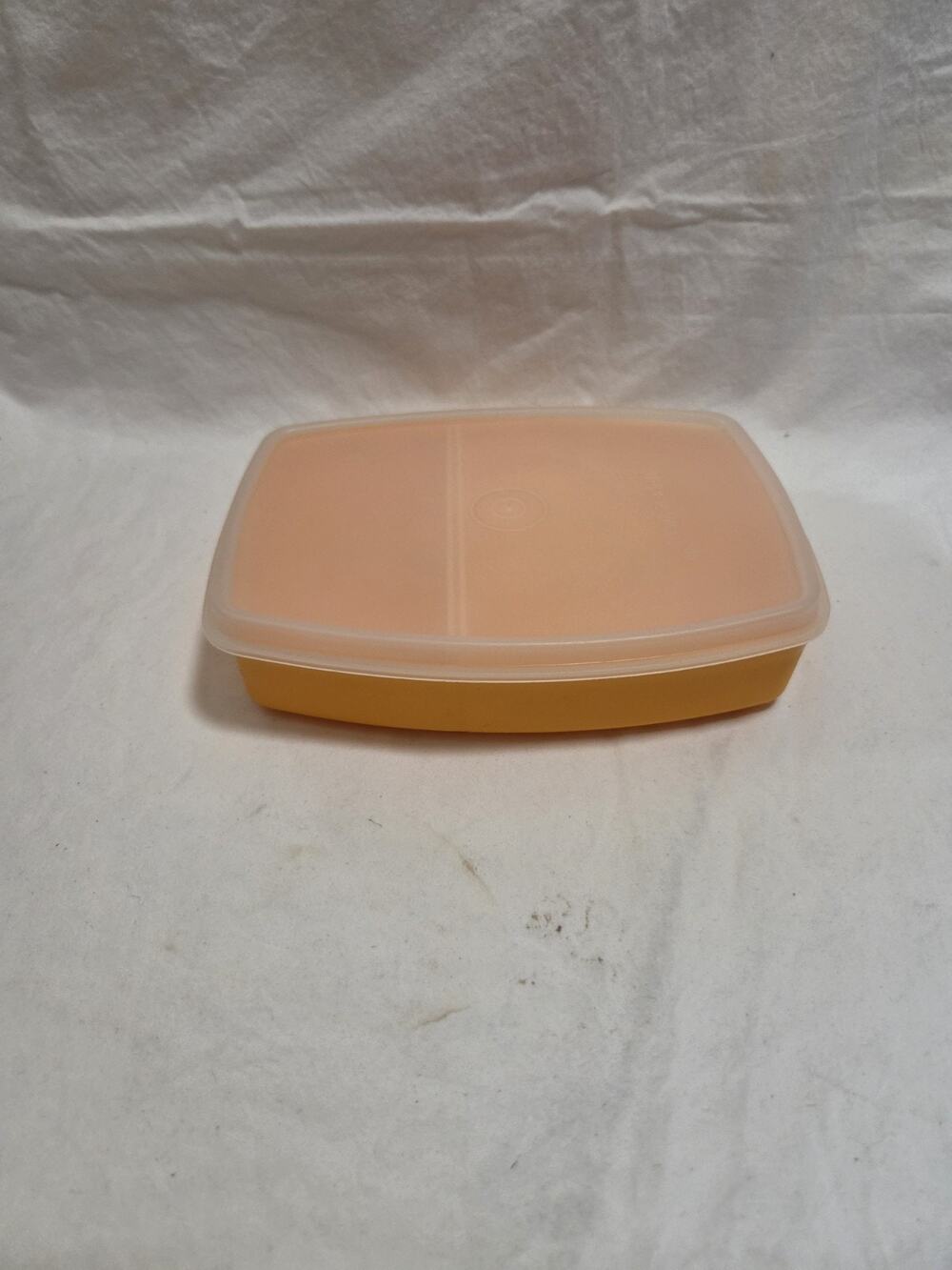 VTG Tupperware Slim Packette Divided Lunch Container Speckled 813-7 & Lid 814-3